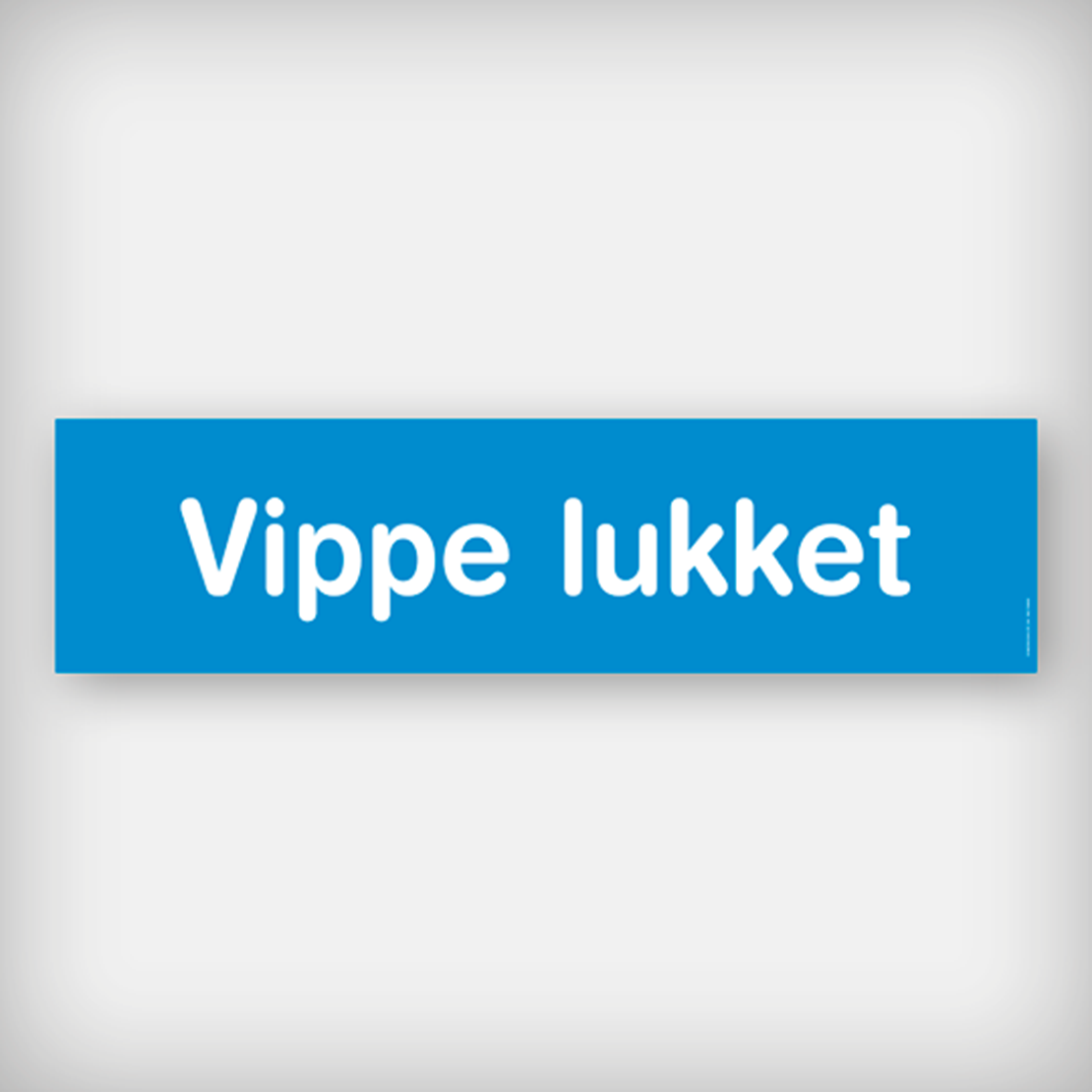 Skilt Vippe Lukket Blå 58X15cm